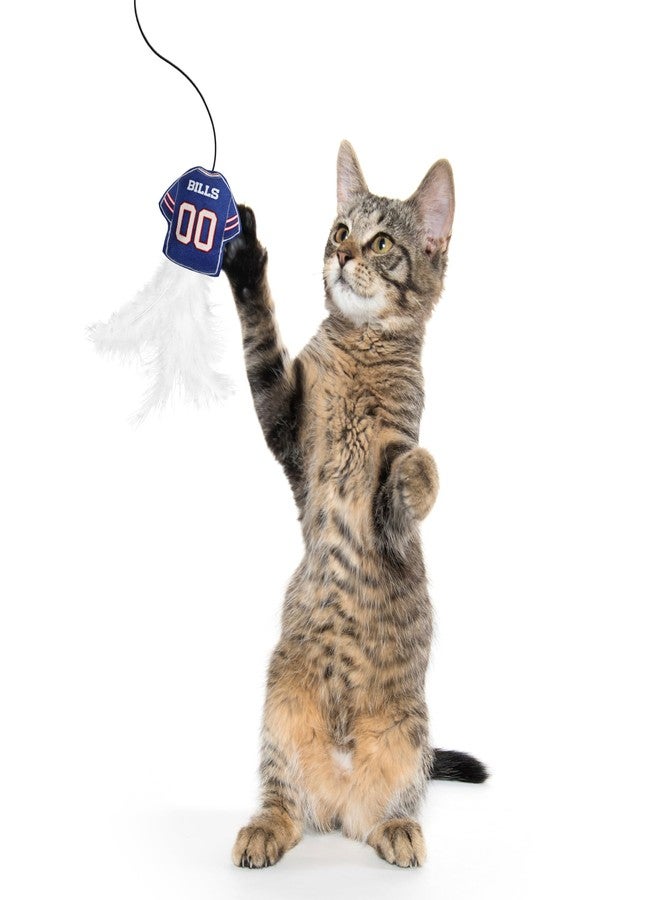 Pets First NFL Buffalo Bills Team Jersey Wand with CAT NIP, Cat Toy Jersey Shaped Plush Teaser Toy for Cats & Kittens - Interactive Pet Toy for Play & Exercise - Image 5